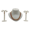 Sierra Handcrafted Gold Plated Necklace Jewellery Set with Earrings, AD, Pearl - Red