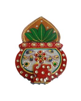 Handmade Marble Meenakari Chopda Kalash, 13cm x 8cm x 3cm