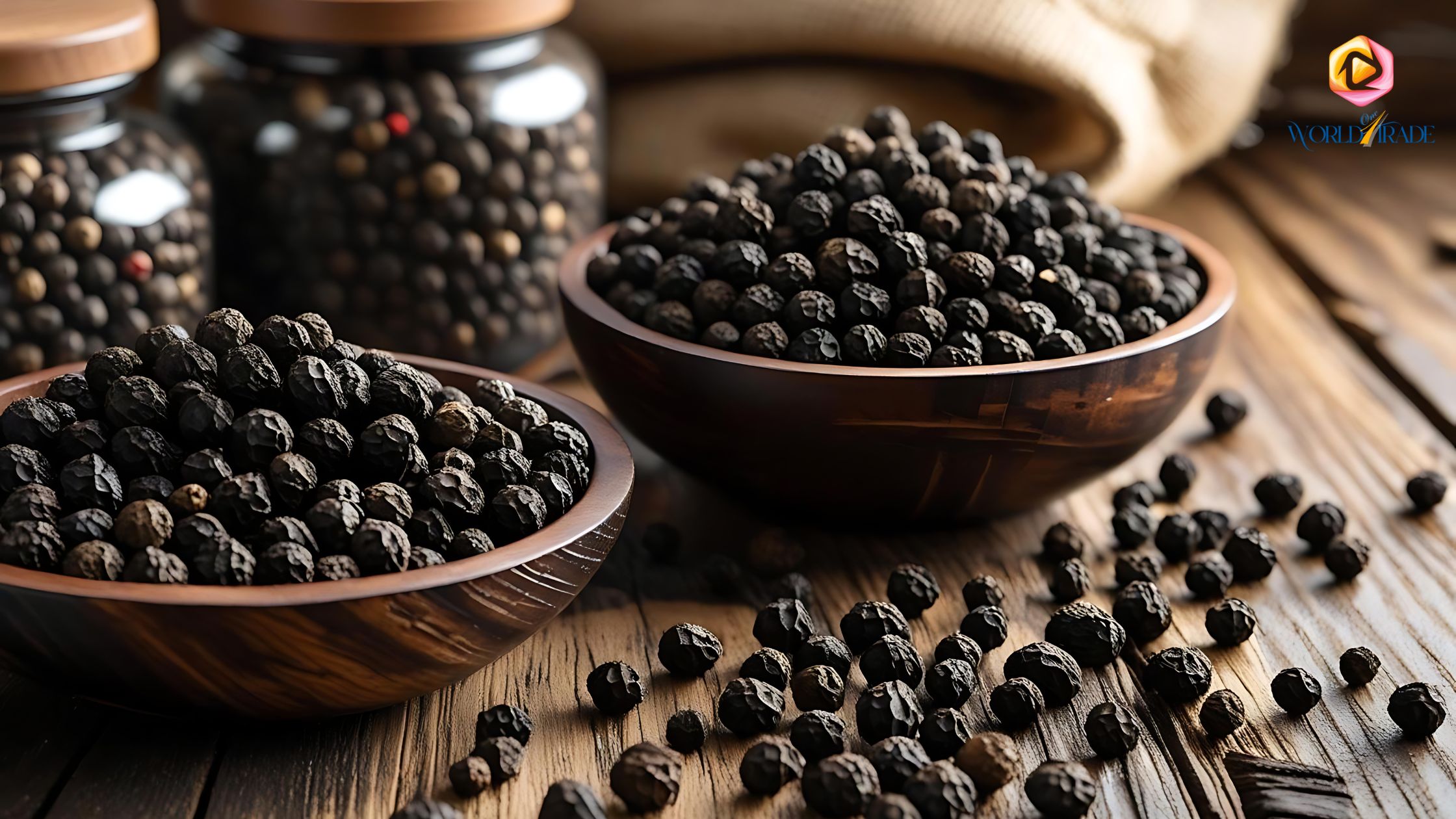 WorldOneTrade - Export Quality Indian Black Peppercorns, Indian Black Peppercorns Price, Indian Black Peppercorns, Black Peppercorn Exporters from India, Exporters from India