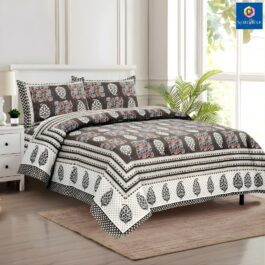 Elegant Double Cotton Bedsheets King Size Set – 108” x 108” with Matching Pillow Covers